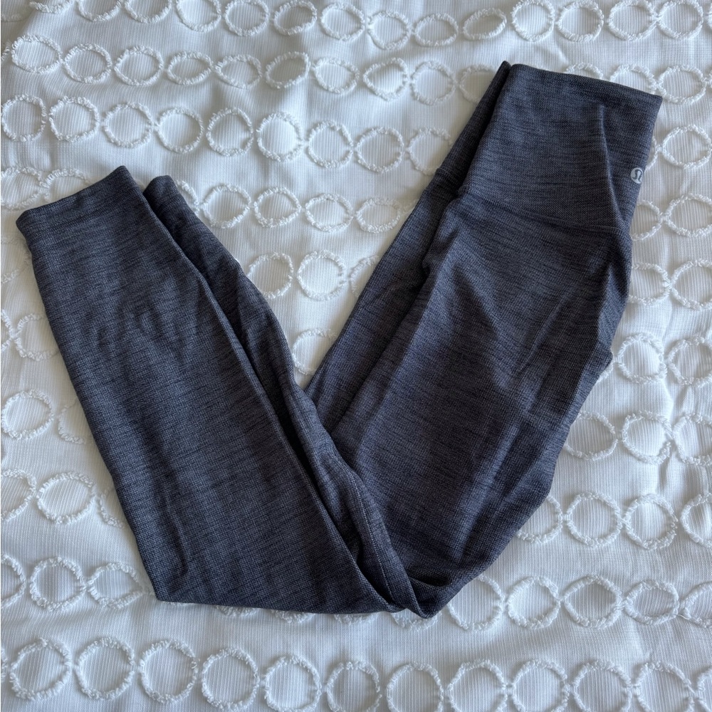 Lululemon Grey HR 25” Align Leggings - Heathered Herringbone